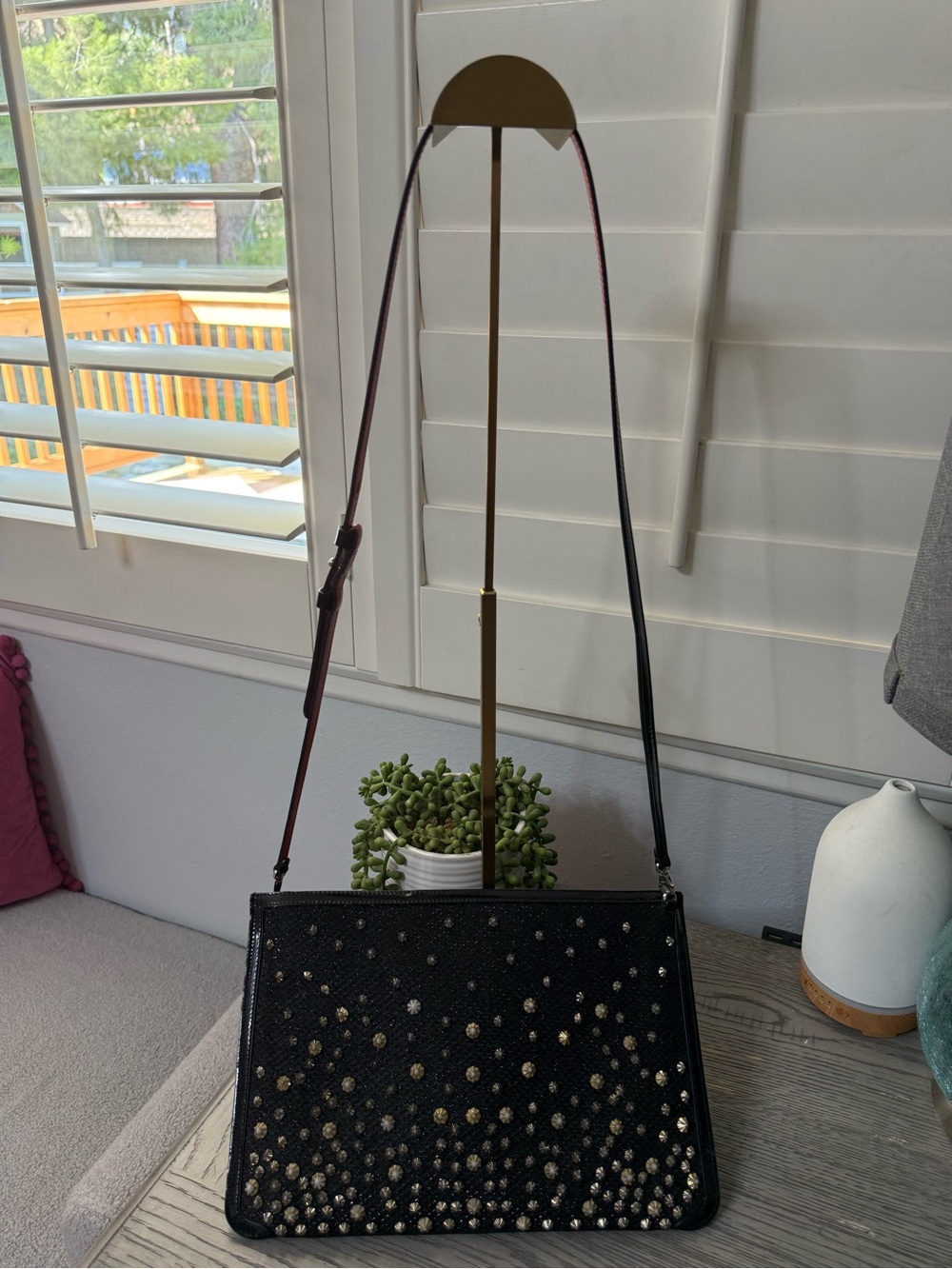 AUTHENTIC Christian Louboutin Black Studded Crossbody + Entrupy COA 🔥